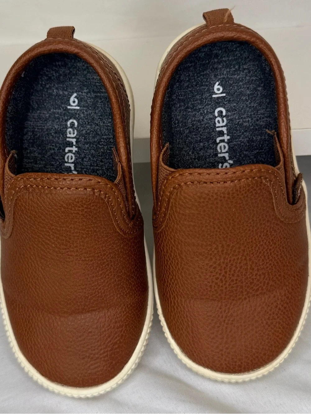 Carter's Toddler Brown Slip-On Loafers with Cream Sole